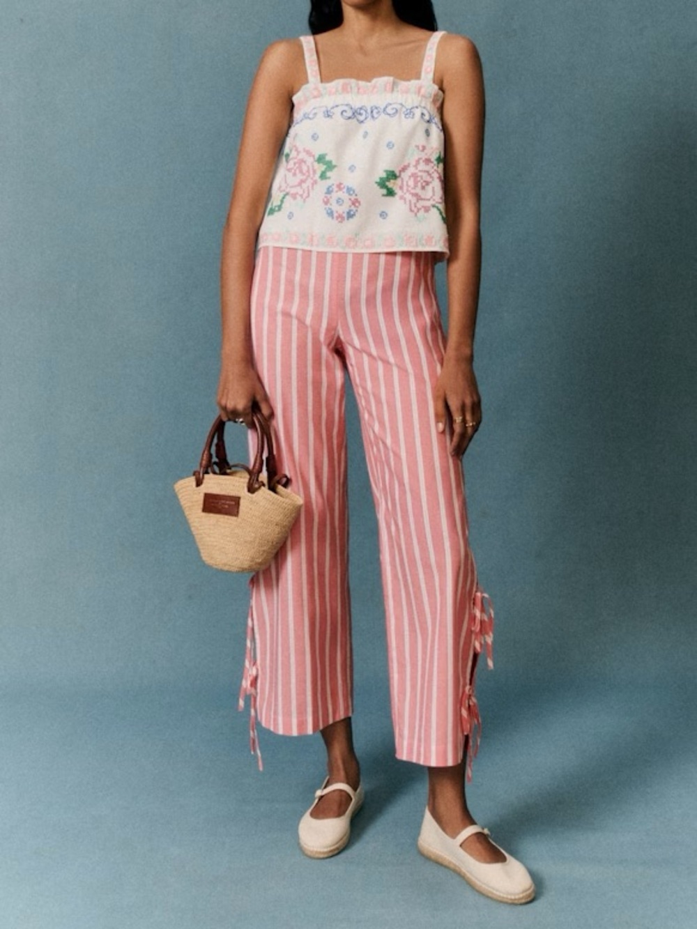 EUC Sézane x Andion Alexis Trousers in Pink Stripes Size 4/36